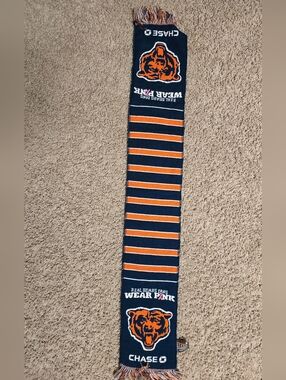 Chicago Bears Navy & Orange Scarf with Team Logo